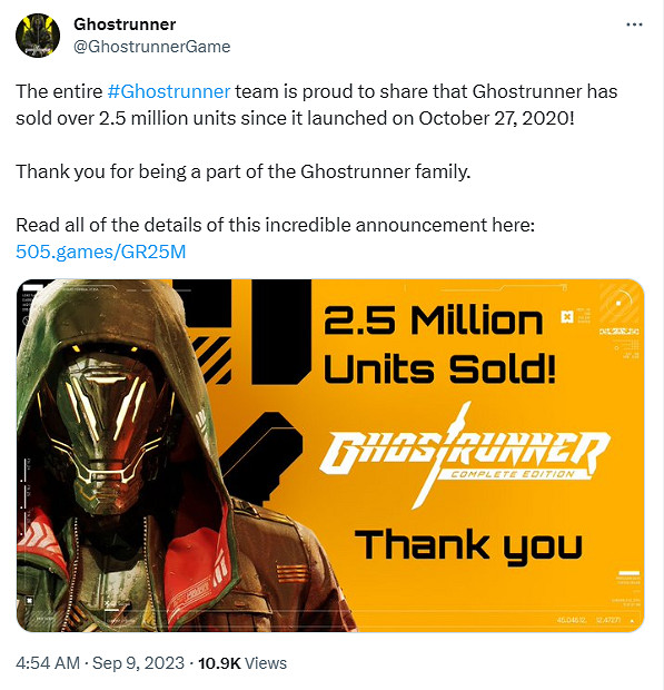 電馭叛客風格動作遊戲《幽靈行者》銷量破250萬份！