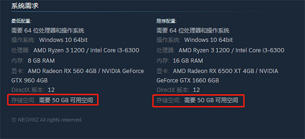 《P 的謊言》遊戲容量介紹