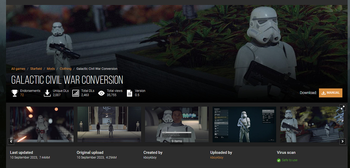 玩家自製MOD將《星空》主城警察換成《星戰》風暴兵