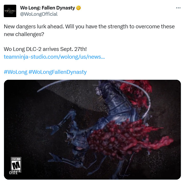 《臥龍》DLC《稱霸江東》預告短片公布！新怪物露面