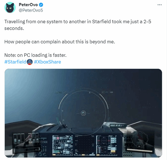 《星空》躍遷加載只需2-5秒 玩家稱:哪有一直加載的！