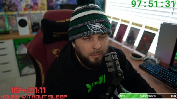 破新紀錄！國外主播連續164小時不睡覺玩《GTA5》！