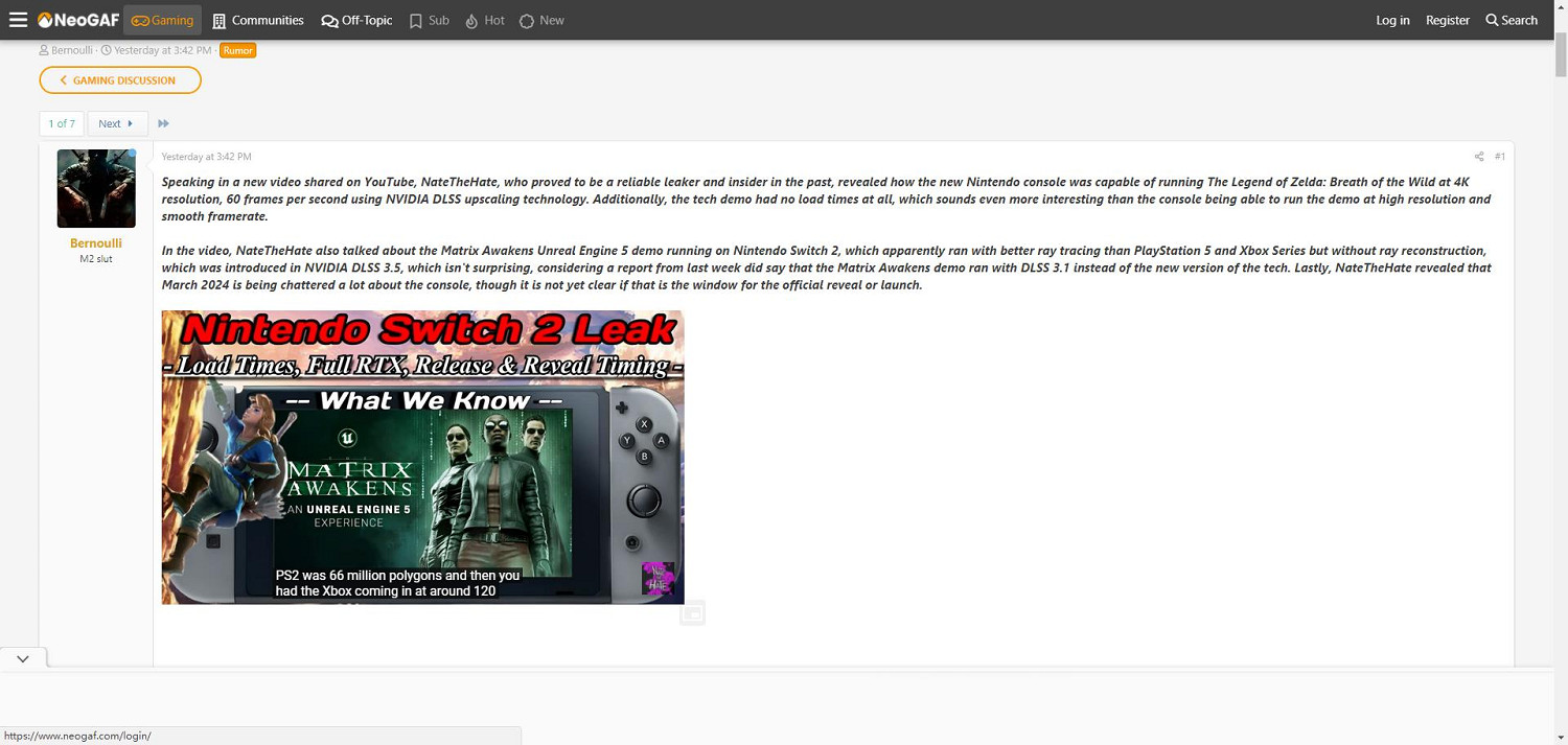 網友爆料稱Switch2能4K運行《塞爾達傳說:曠野之息》 網友爆料稱Switch2能4K運行《塞爾達傳說:曠野之息》