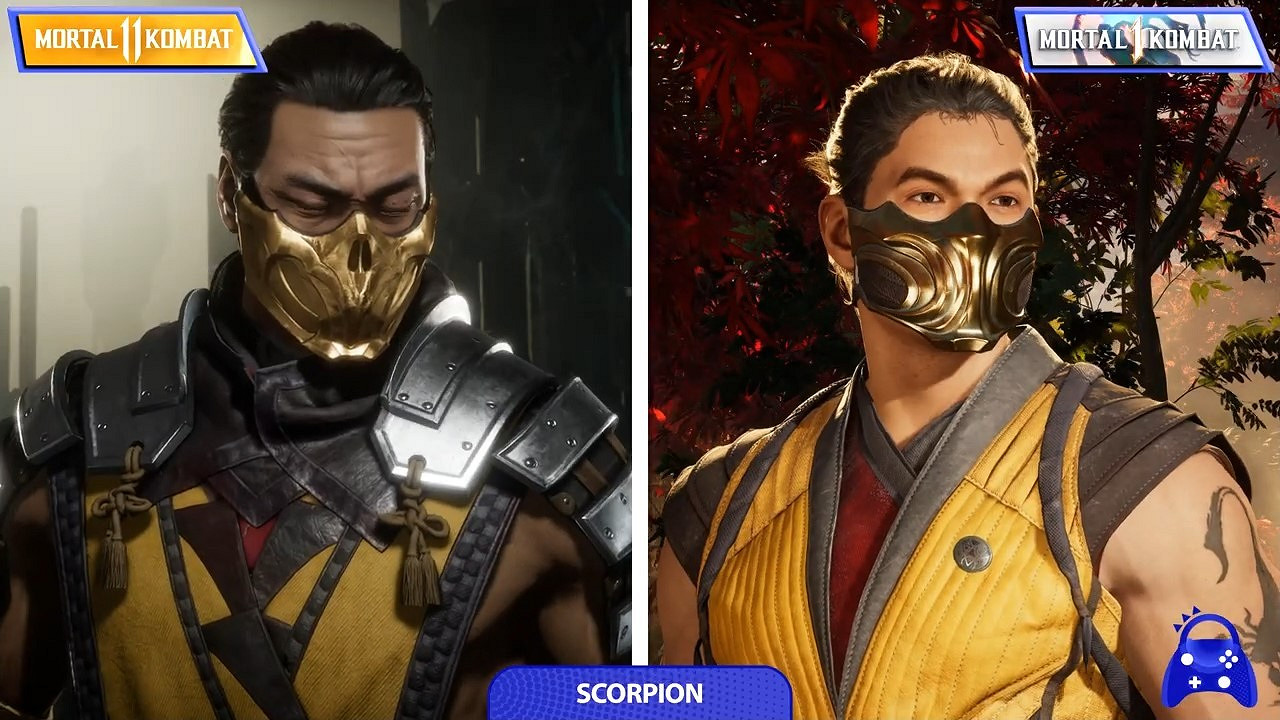 《真人快打1》《真人快打11》出場角色形象對比影片