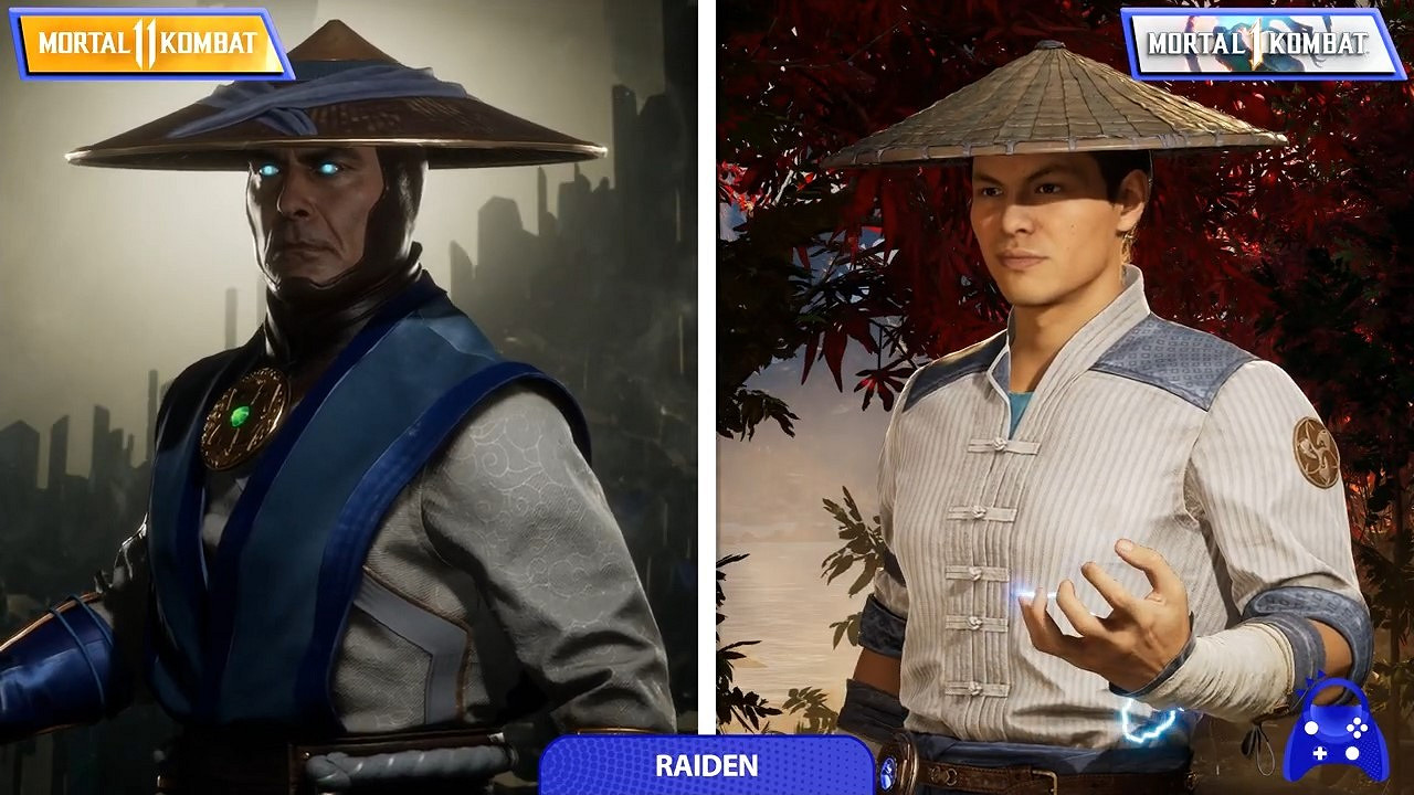 《真人快打1》《真人快打11》出場角色形象對比影片