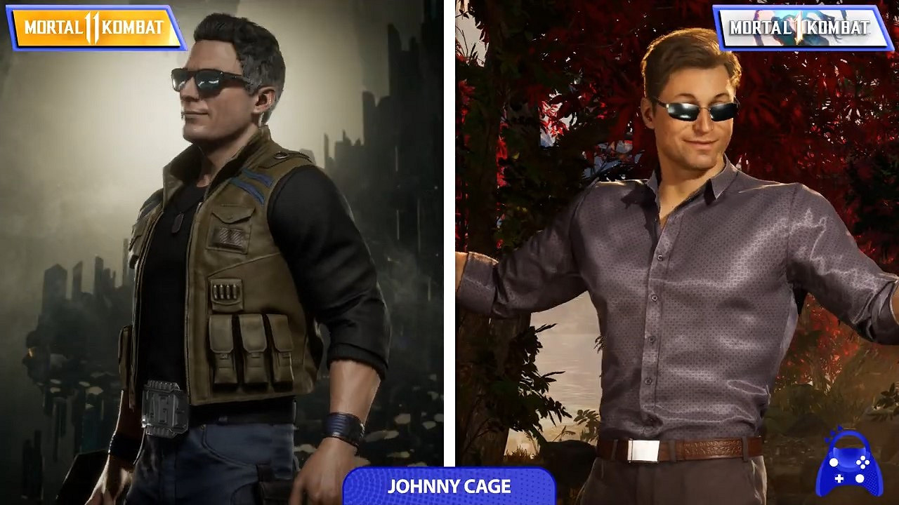 《真人快打1》《真人快打11》出場角色形象對比影片