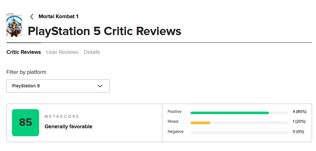 《真人快打1》全球媒體評分解禁！M站均分85分！