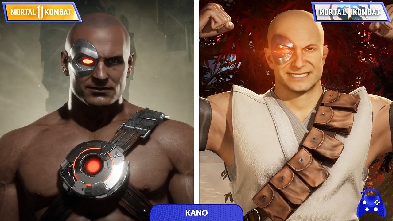 《真人快打1》《真人快打11》出場角色形象對比影片