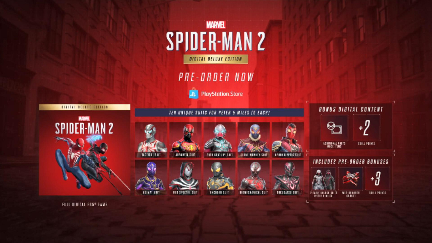 《漫威蜘蛛人2》豪華版內容介紹：10套炫酷戰衣任你選