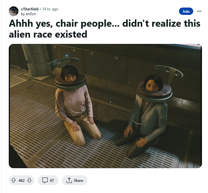 《星空》玩家偶遇椅子星人 網友：坐姿像某日本劇情