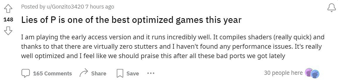 玩家稱讚《P 的謊言》PC版優化好:效果太絲滑! 玩家稱讚《P 的謊言》PC版優化好:效果太絲滑!