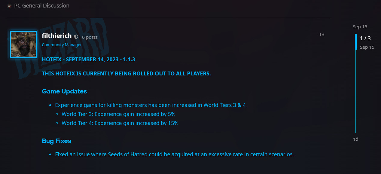 《暗黑4》更新熱修更新檔提升殺怪經驗！玩家卻很生氣