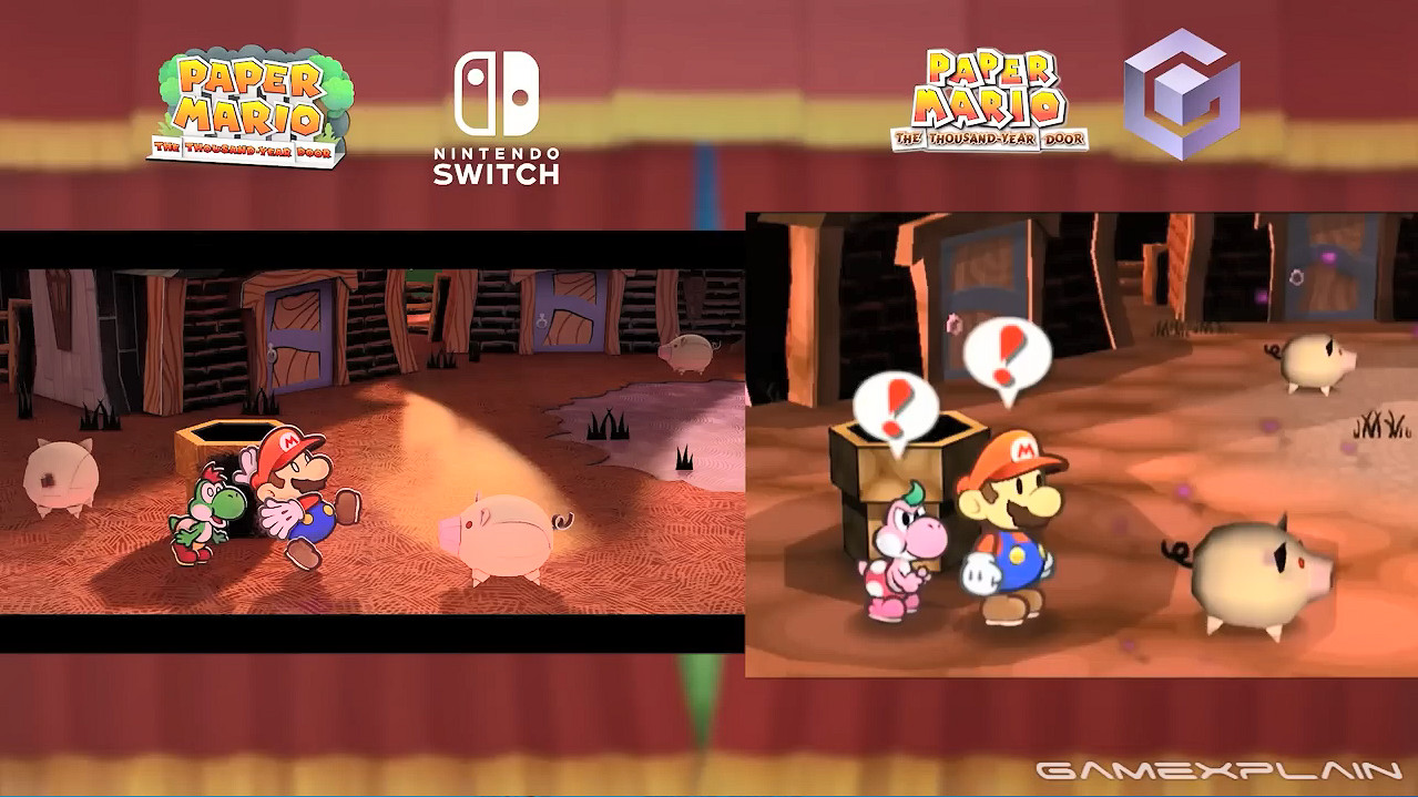 《紙片瑪利歐:千年之門》重製版與原版對比影片 《紙片瑪利歐:千年之門》重製版與原版對比影片