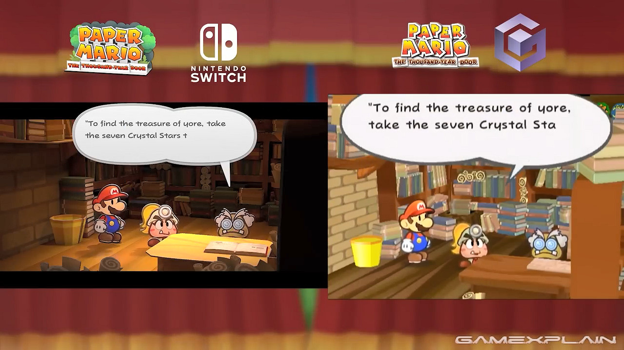 《紙片瑪利歐:千年之門》重製版與原版對比影片 《紙片瑪利歐:千年之門》重製版與原版對比影片