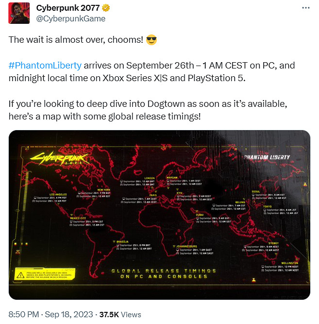 《2077：往日之影》具體解鎖時間公布！PC平台最晚