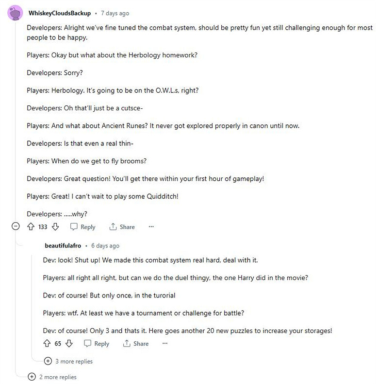 《霍格華茲的傳承》玩家期待續集中出現更多&quot;無聊&quot;情節