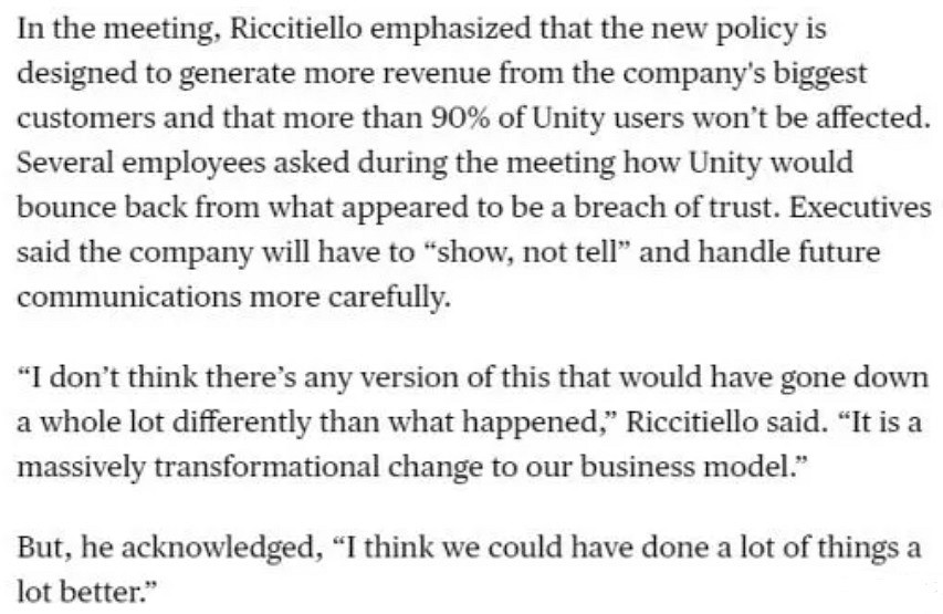 改了但沒有全改!Unity被曝將會繼續收取“安裝費” 改了但沒有全改!Unity被曝將會繼續收取“安裝費”