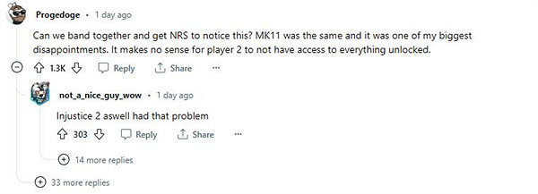 玩家吐槽《真人快打1》本地多人遊戲不能同時使用皮膚 玩家吐槽《真人快打1》本地多人遊戲不能同時使用皮膚