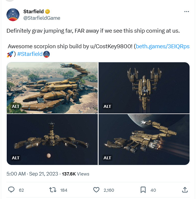 官方稱讚《星空》蠍子船：如果駛來 我們一定跳的很遠