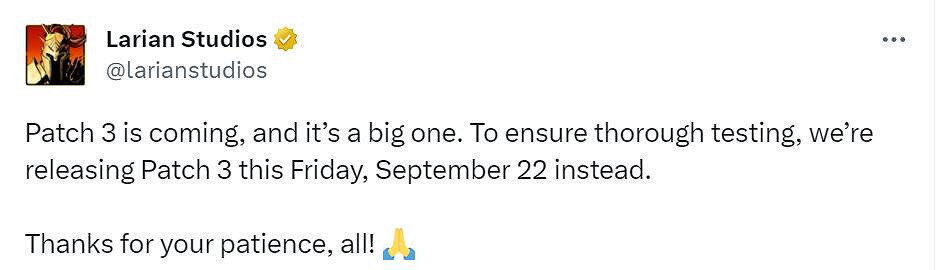 《柏德之門3》3號更新檔需要更多測試!推遲至明天上線 《柏德之門3》3號更新檔需要更多測試!推遲至明天上線