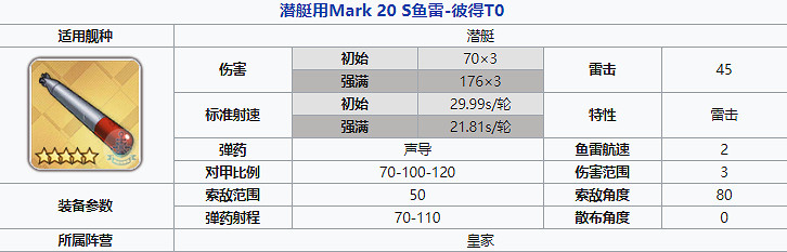 《碧藍航線》彼得雷是什麽 潛艇用Mark20S魚雷簡評 《碧藍航線》彼得雷是什麽 潛艇用Mark20S魚雷簡評