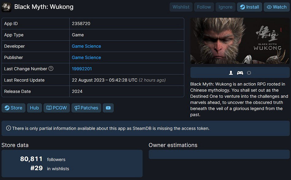《黑神話：悟空》被ESRB評為成人級 願望單排名上漲