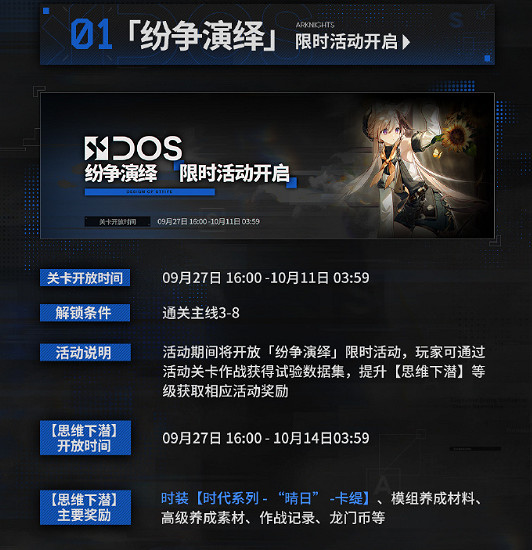 《明日方舟》紛爭演繹活動內容介紹 《明日方舟》紛爭演繹活動內容介紹