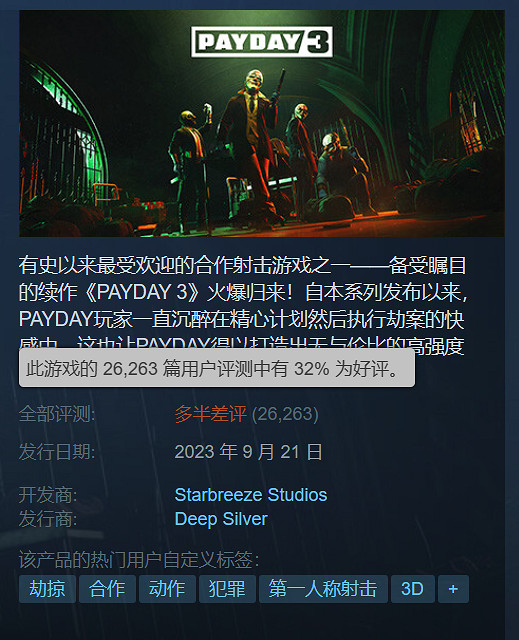 《劫薪日3》官方宣布為提高伺服器穩定性將停機升級！