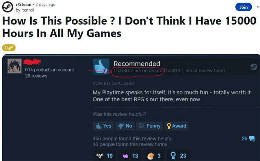 這才是死忠粉！Steam使用者單款遊戲時長已超15000小時