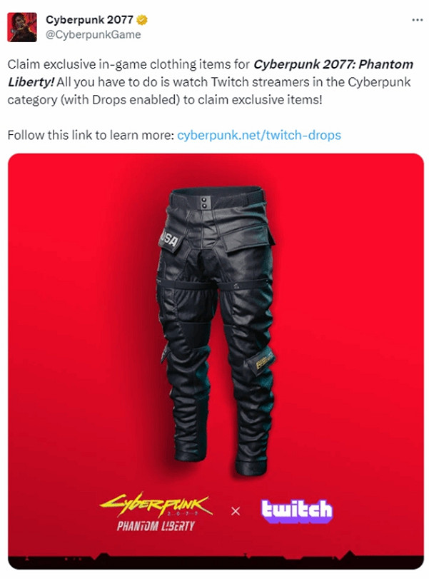 速來白嫖！《2077:往日之影》看直播免費領限定服裝！