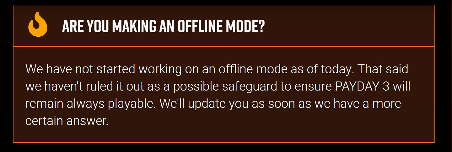 《劫薪日3》離線模式可能做 官方還解釋為啥要全程連網 《劫薪日3》離線模式可能做 官方還解釋為啥要全程連網