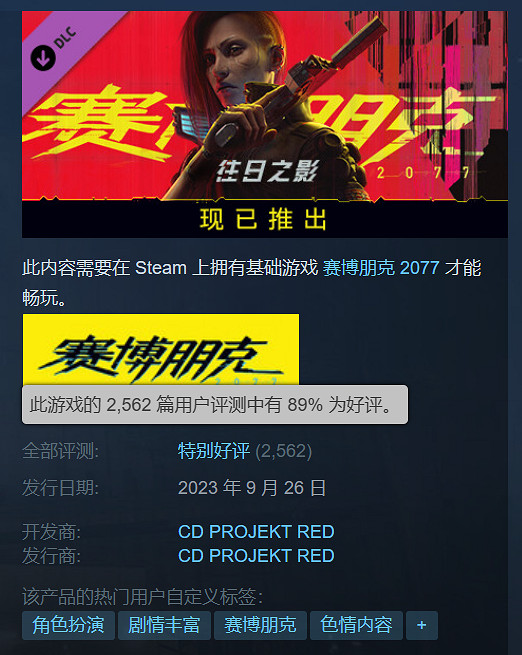 《2077》Steam線上人數近25萬!僅次於2年前首發紀錄 《2077》Steam線上人數近25萬!僅次於2年前首發紀錄