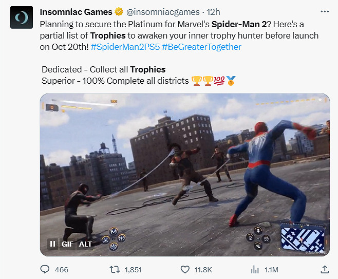 《漫威蜘蛛人2》部分獎杯公開:包含1鉑金2黃金8白銀 《漫威蜘蛛人2》部分獎杯公開:包含1鉑金2黃金8白銀