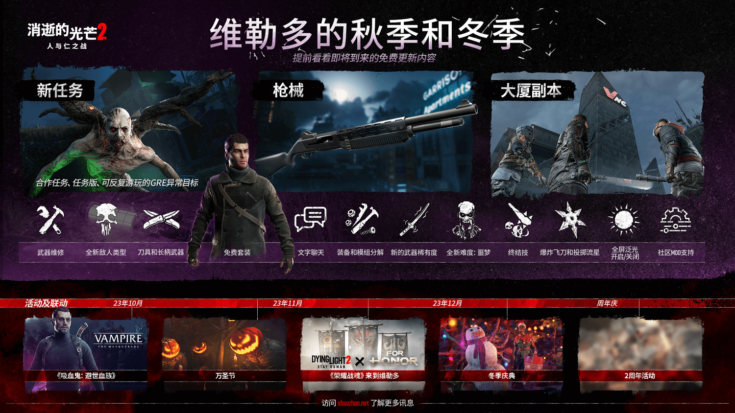 《垂死之光2》秋冬更新計劃預覽：新武器、新副本!