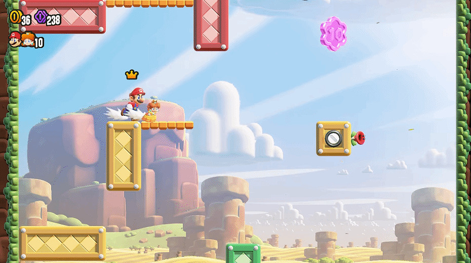 《超級瑪利歐驚奇》合作模式實機 瑪利歐黛西共同闖關 《超級瑪利歐驚奇》合作模式實機 瑪利歐黛西共同闖關