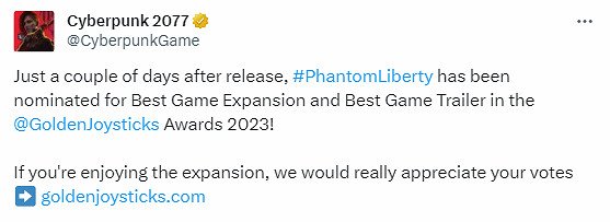 《往日之影》獲金搖桿獎提名官方發文慶祝：感謝大家