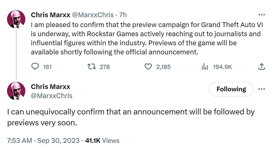 爆料者再放猛料:R星已邀請遊戲媒體前瞻《GTA6》! 爆料者再放猛料:R星已邀請遊戲媒體前瞻《GTA6》!