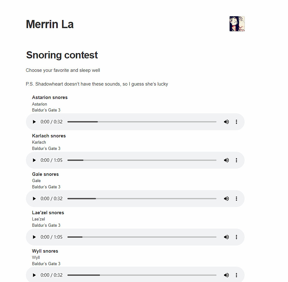 《柏德之門3》養雞妹鼾聲最大?粉絲解包檔案提取鼾聲 《柏德之門3》養雞妹鼾聲最大?粉絲解包檔案提取鼾聲