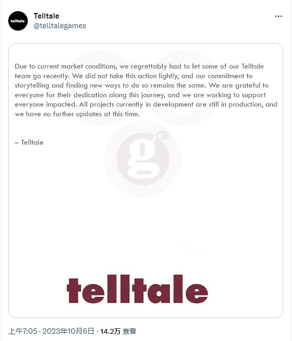 Telltale Games確認裁員 《與狼同行2》開發或受影響