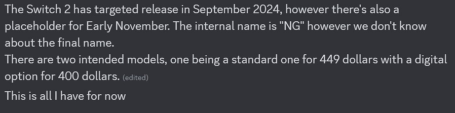 消息稱任天堂新主機明年9月上市 還包含一款數位版! 消息稱任天堂新主機明年9月上市 還包含一款數位版!