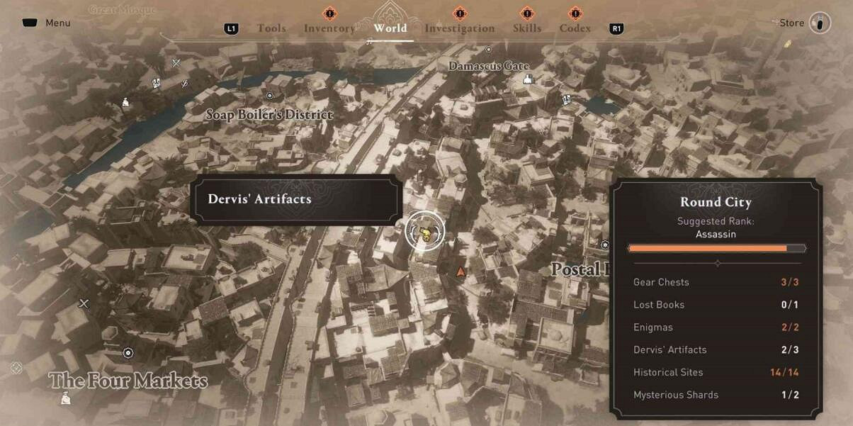 《刺客教條幻景》圓城文物位置一覽 圓城文物在哪？