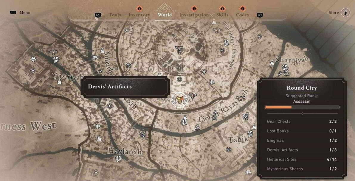 《刺客教條幻景》圓城文物位置一覽 圓城文物在哪？