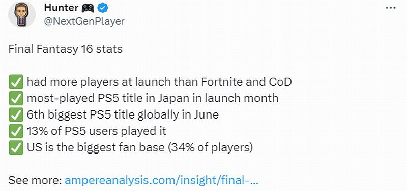 《太空戰士16》遊戲資料顯示:1/3的玩家來自美國 《太空戰士16》遊戲資料顯示:1/3的玩家來自美國