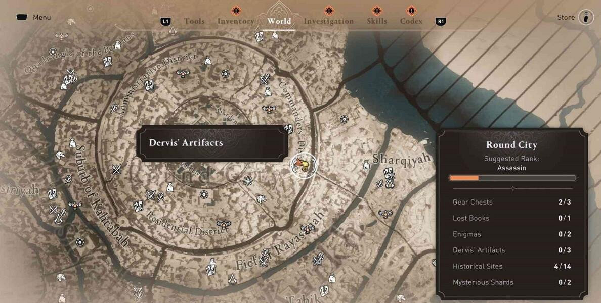 《刺客教條幻景》圓城文物位置一覽 圓城文物在哪？