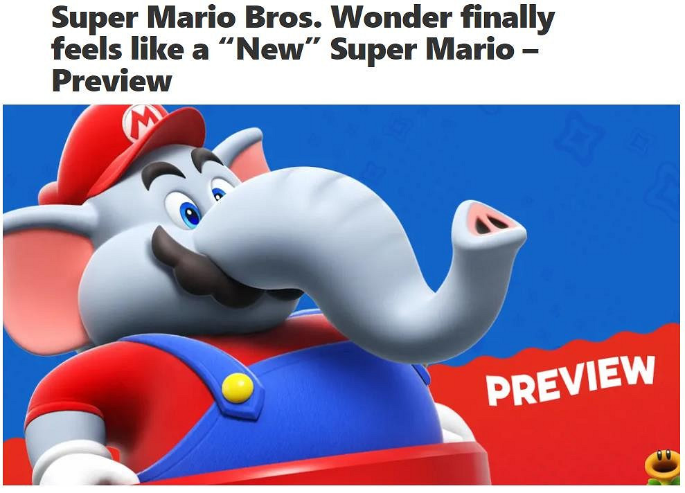 《超級瑪利歐：驚奇》媒體預覽收獲好評如潮：創意新奇