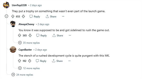 遊戲沒做完就發售?《真人快打1》缺少內容無法全成就 遊戲沒做完就發售?《真人快打1》缺少內容無法全成就