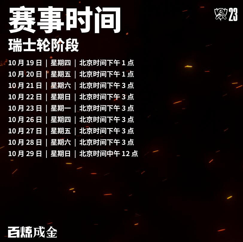 《英雄聯盟》S13全球總決賽比賽時間安排介紹