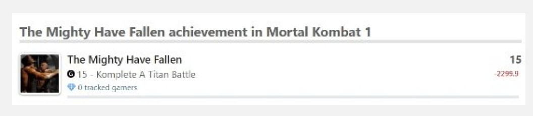 遊戲沒做完就發售?《真人快打1》缺少內容無法全成就 遊戲沒做完就發售?《真人快打1》缺少內容無法全成就