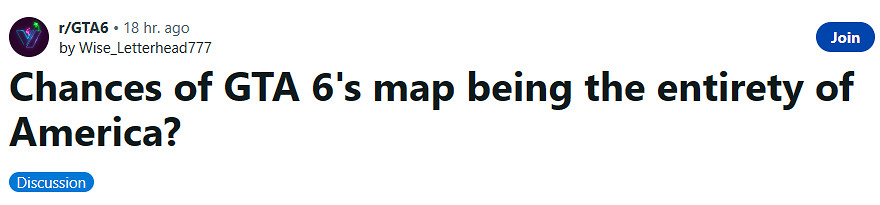 《GTA6》將來有可能有整個美國? 網友:這得等到《GTA7》 《GTA6》將來有可能有整個美國? 網友:這得等到《GTA7》