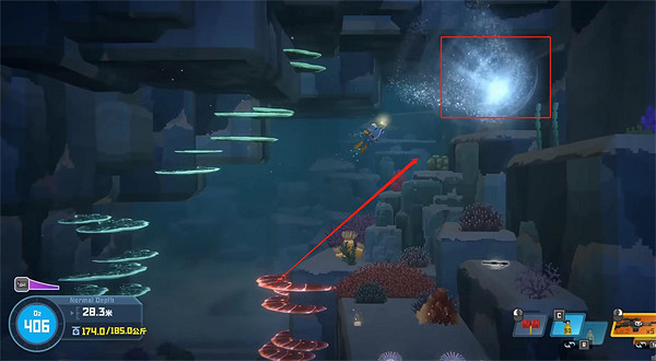 《潛水員戴夫》大白鯊漩渦位置介紹